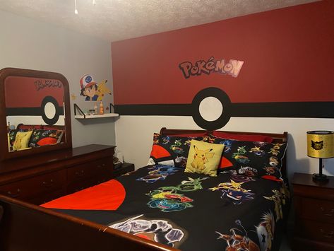 Boys Pokemon Themed Bedroom Pokemon Themed Bedroom, Pokemon Bedroom, Pokemon Decor, Pokemon Room, Room Boys, Boys Bedroom Makeover, Themed Bedroom, Boys Bedroom Decor, Room Redo