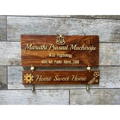 Wooden Name Plates For Home Doors, Wooden Name Plates For Home, Entrance Name Plate Design, Name Board For Home, Name Plate Designs For Home, Home Name Plates Ideas, Name Board Design, Nameplate Design, Shelf Designs