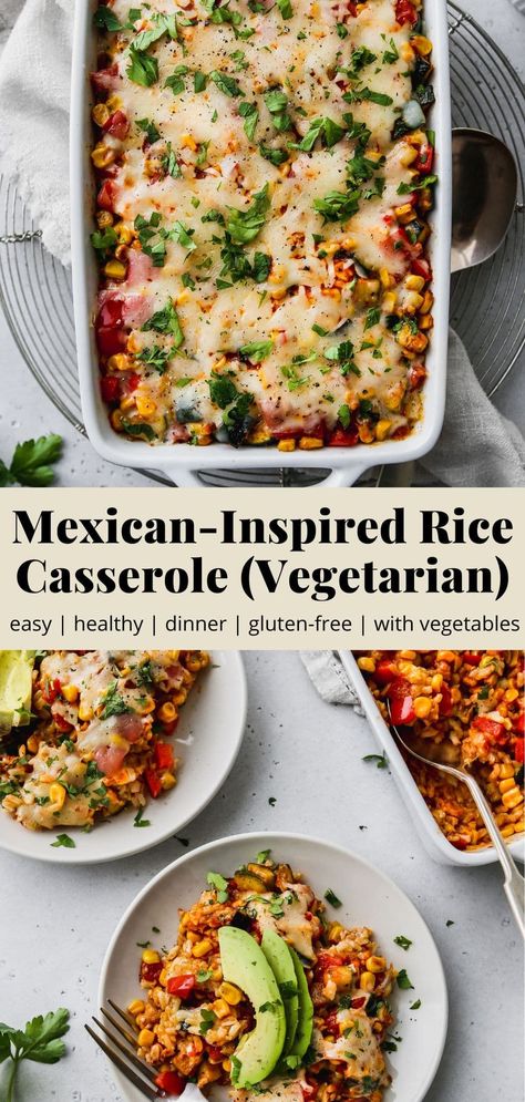 Southwest Casserole Vegetarian, Vegetarian Taco Bake Casserole, Vegetarian Oven Meals, Rice Bake Vegetarian, Easy Vegetarian Mexican Casserole, Vegetarian Mexican Rice Casserole, Stuffed Pepper Casserole Vegetarian, Mexican Rice Vegetarian, Mexican Rice With Vegetables