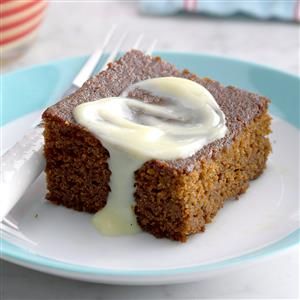 Contest-Winning Gingerbread with Lemon Sauce Recipe -I asked my mother-in-law for this recipe once I learned it's my husband's favorite. Now I bake it whenever he needs an extra-special treat. The spice cake topped with lemony sauce makes us both smile. —Kristen Oak, Pocatello, Idaho Gingerbread With Lemon Sauce, Weight Watcher Desserts, Most Popular Desserts, Cake Mug, Low Carb Dessert, Warm Cake, Popular Desserts, Gingerbread Cake, Lemon Sauce