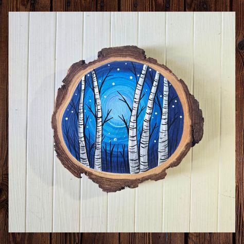 This ONE OF A  KIND, hand painted wood slice magnet was painted with love!  It was hand lettered using a small paint brush and acrylic paints. It was then sealed and is now ready to bring your refrigerator some happiness! **Custom orders available upon request! Message us **DISCLAIMER: Colors that appear on your screen may differ slightly from the actual product due to photo, screen quality, and device settings. Painted Wood Slices, Tree Slice Art, Wood Slice Magnets, Photo Screen, Crafts Winter, Birch Tree Art, Log Slice, Tree Slices, Small Paint