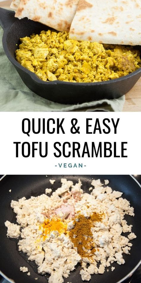 Quick & Easy Tofu Scramble - the vegan alternative to scrambled eggs | ElephantasticVegan.com #tofuscramble #tofu #vegan #breakfast Tofu Scramble Recipe, Tofu Scramble Vegan, Scrambled Tofu Recipe, Cheese Biscuit, Tofu Vegan, Vegetarian Nutrition, Vegan Breakfast Easy, Tofu Scramble, Food Coma