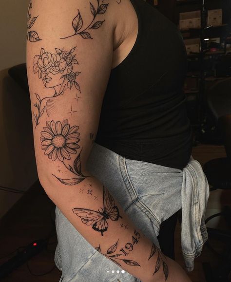 Arm Tattoos Japanese, Upper Half Sleeve Tattoos, Half Arm Sleeve Tattoo, Lower Arm Tattoos, Arm Sleeve Tattoos For Women, Girl Arm Tattoos, Mommy Tattoos, Wild Tattoo, Floral Tattoo Sleeve