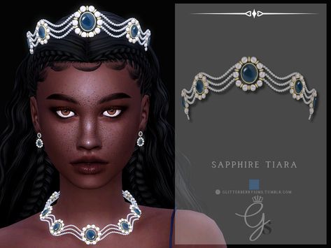 Sapphire Tiara | Patreon Sapphire Tiara, Sims 4 Decades Challenge, Cinderella Hair, Sims 4 Body Mods, Princess Tiara, Sims Hair, Princess Hairstyles, Sims Mods, Sims 4 Custom Content