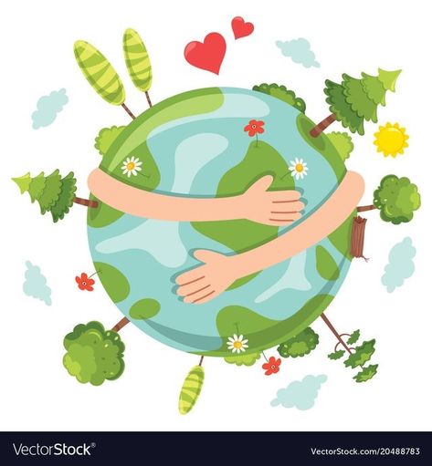 Earth Day Clip Art, Ochrana Prírody, Earth Day Drawing, Planet Drawing, Earth Drawings, Earth Illustration, Arte Doodle, Earth Day Crafts, World Environment Day