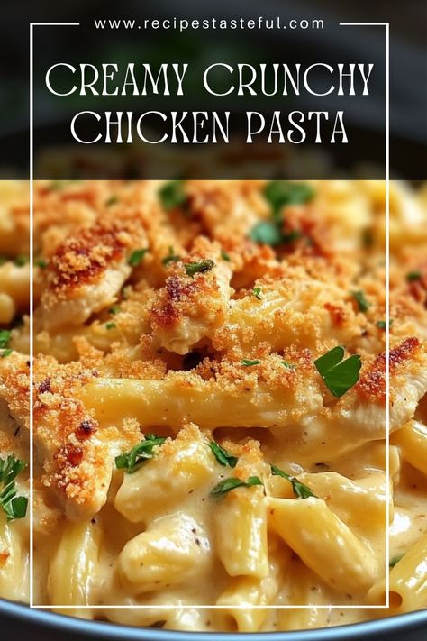 This Creamy Crunchy Chicken Pasta is a delightful blend of crispy chicken, rich creamy sauce, and perfectly cooked pasta. It’s a comforting dish that’s sure to please the entire family, making it ideal for weeknight dinners or special occasions. Crunchy Chicken, Golden Chicken, Cooked Pasta, Chicken Pasta Recipes, Quick Weeknight Meals, Creamy Pasta, Weeknight Dinners, Crispy Chicken, Creamy Sauce