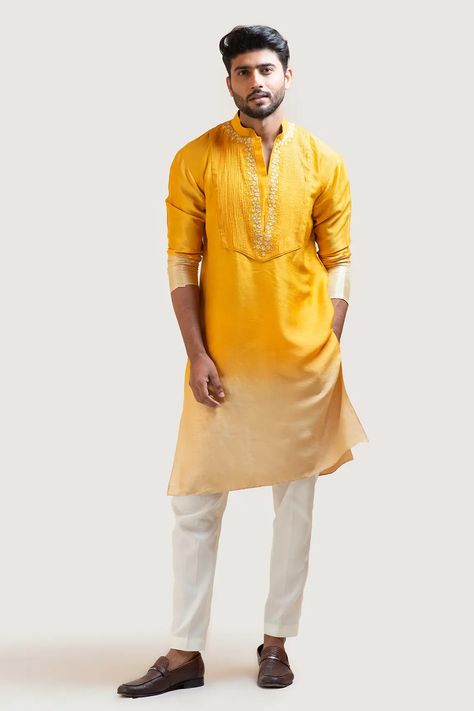 Haldi Ceremony Outfit For Men, Yellow Haldi Outfit, Haldi Ceremony Outfit, Haldi Dress, Haldi Outfits, Yellow Kurta, Haldi Outfit, Gents Kurta Design, Gents Kurta