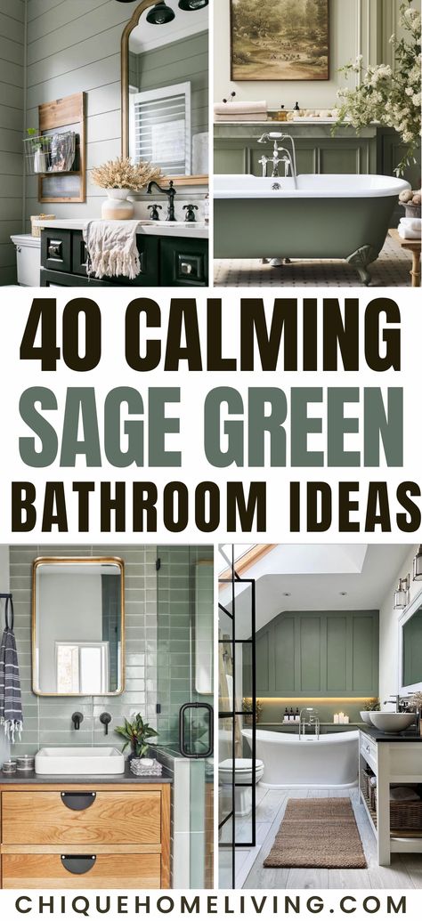 Elevate your bathroom experience with our curated collection of 40 Soothing Sage Green Bathroom Ideas. From refreshing wall tones to calming accents, discover how the versatile shade of sage green can transform your bathroom into a haven of tranquility. Whether your style leans towards modern chic or classic elegance, these ideas promise to infuse your space with timeless serenity. 🌿🛁 #SageGreenBathroom Bathroom Ideas Sage Green, Green Bathroom Ideas Sage, Green Bathroom Tile Ideas, Sage Green Bathroom Ideas, Green Small Bathrooms, Green Bathroom Tile, Green Bathroom Colors, Green Bathroom Paint, Green Shower Tile