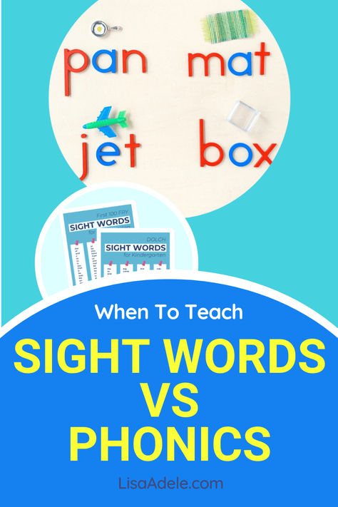 What is the meaning of sight words vs phonics? Learn when to teach sight words with preschoolers and avoid problems with teaching sight words too early. Learning To Read Kindergarten, Learning To Read Preschool, Phonics Activities Kindergarten, Science Of Reading Kindergarten, Montessori Phonics, Read Kindergarten, Learn To Read Kindergarten, Reading Preschool, Alphabet Lesson Plans