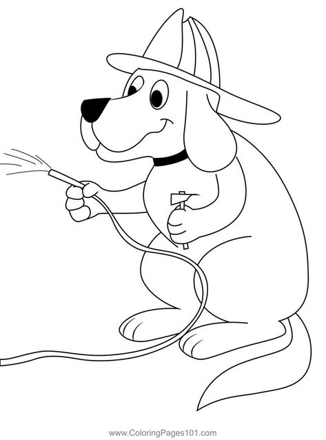 Fire Clifford Coloring Page Clifford The Big Red Dog, Hello Kitty Printables, Dog Coloring Page, Dog Crafts, Red Dog, Dog Silhouette, Cat Party, Fire Safety, Printable Designs