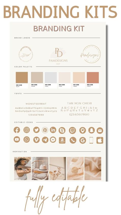 🌟 Canva Branding Kit Template| Editable Brand Board Templates| Premade Boho Branding Kit| Neutral 
       Mood Board Kit| Brand Vision Board Design
       CUSTOMIZABLE CANVA Mobile and Website Templates - for business, bloggers, marketing, branding, 
       and more! Edit and customize the designs to fit your social media style and content.

🌟  WHAT CAN YOU EDIT? Everything!

- Text (content, format, size, color, style)
- Background color
- Photo Brand Vision Board, Neutral Mood Board, Canva Branding Kit, Vision Board Design, Canva Branding, Boho Website, Brand Board Template, Premade Branding Kit, Brand Vision