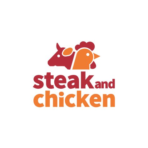 Steak And Chicken: a meaty name with a delicious, alluring tone. Possible uses: A meat wholesaler. A recipe blog. A restaurant. A food-related app. A butcher shop. A steak restaurant. A food brand. A hunting guide. A delivery service. Meat Logo Design Ideas, Steak Logo Design, Meat Shop Logo Design, Meat Company Branding, Steak Logo, Meat Logo, Chicken Restaurant Logos, Steak Restaurant, Hunting Guide