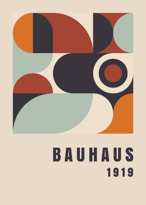 Bauhaus Principles, Geometric Graphic Design, Illustration Minimal, Minimal Illustration, Bauhaus Poster, The Bauhaus, Geometric Poster, Bauhaus Style, Bauhaus Design