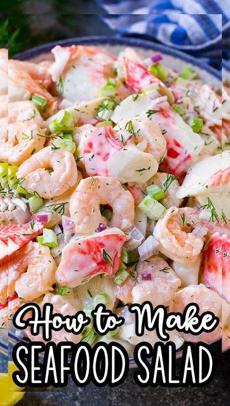 Shrimp And Crab Salad, Seafood Salad Recipe, Seafood Dish Recipes, Crab Salad Recipe, Sea Food Salad Recipes, Shrimp Salad Recipes, Best Seafood Recipes, Shrimp Recipes For Dinner, Seafood Appetizers