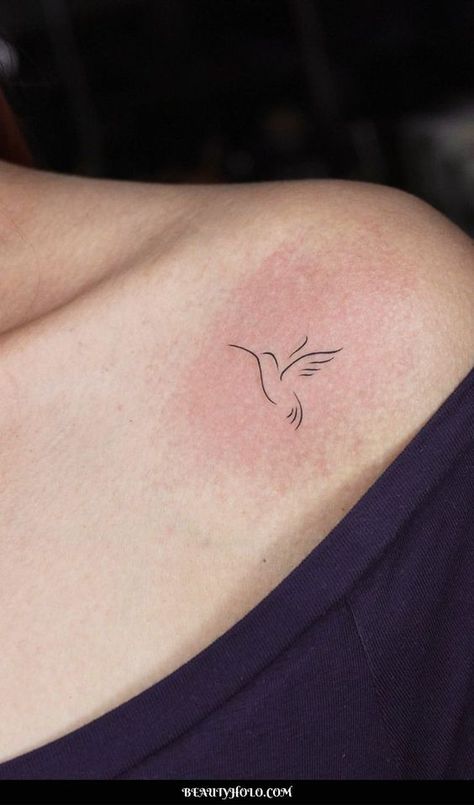 Small Hummingbird Tattoo, Tiny Bird Tattoos, Dna Tattoo, Long Lasting Temporary Tattoos, Tattoo Line, Hummingbird Tattoo, Different Tattoos, Line Art Tattoos, Discreet Tattoos