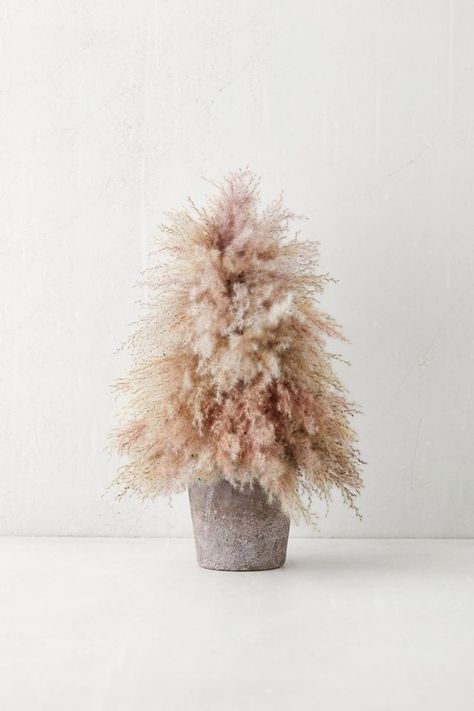 Pampas Grass Christmas Tree, Pampas Grass Christmas, Floral Christmas Tree, Boho Christmas Tree, Fairy Lights Decor, Boho Christmas Decor, Christmas Decorations Cheap, Dried Pampas, Grass Decor