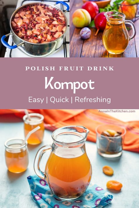 kompot | fruit drink | Polish drinks | Polish food | homemade juice | Russian food | Russian recipes | strawberry drink Polish Cocktails, Polish Drinks, Strawberry Drink, Recipes Strawberry, Summer Drinks Alcohol, Polish Sausage, Strawberry Drinks, Homemade Juice, Dried Plums