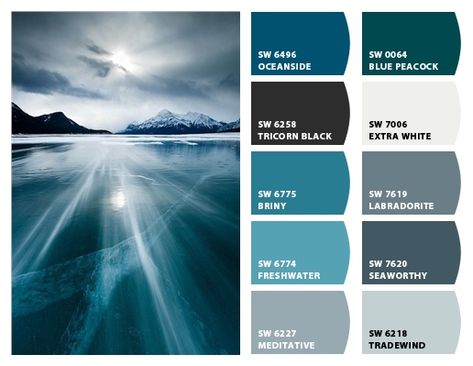 ColorSnap by Sherwin-Williams – ColorSnap by Ange G. Oceanside Color Palette, Sherwin Williams Oceanside, Frozen Bedroom, Teal Decor, Sea Glass Colors, Paint Color Schemes, Design Seeds, Color Grouping, Blue Rooms