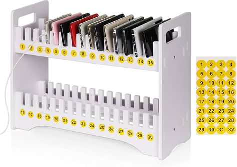 Amazon.com: Ozzptuu Cell Phone Holder Classroom Cell Phone Storage 2-Tier Multiple Cell Phone Stand Rack with 1-30 Number Stickers PVC Board Mobile Phone Holder Desktop Organizer for Classroom Office (30 Slots) : Office Products 30 Number, Sticker Organization, Pvc Board, Cell Phone Stand, Phone Shop, Desktop Organizer, Number Stickers, Cell Phone Holder, Mobile Phone Holder