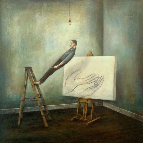 Poetic Acrylic Paintings by Duy Huynh http://www.thisiscolossal.com/2015/02/poetic-acrylic-paintings-by-duy-huynh/ Duy Huynh, Colossal Art, Kunst Inspiration, Room Decorations, Human Condition, Art And Illustration, Surreal Art, Printmaking, Surrealism