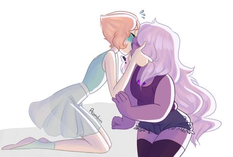 Steven Universe - Amethyst x Pearl - Pearlmethyst Pearl And Amethyst Fusion, Pearl X Amethyst, Pearl Fanart, Steven Universe Lapidot, Perla Steven Universe, Pearl Su, Pearl And Amethyst, Amethyst Steven Universe, Greg Universe