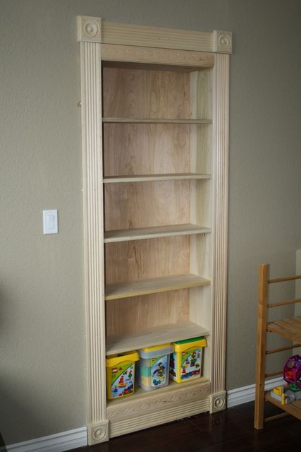 Niche Bookshelf, Recessed Bookcase, Murphy Bookcase, Secret Doors In Houses, Room Seperator, Hidden Door Ideas, Secret Bookshelf, Hidden Door Bookcase, Bookshelf Door