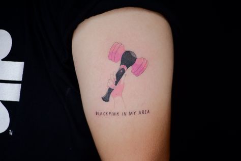 Blackpink Tattoo Ideas Blink, Blink Tattoo Blackpink, Blackpink Tattoo Ideas Kpop, Blackpink Inspired Tattoo, Blackpink Tattoo Ideas, Blackpink Tattoo, Hammer Tattoo, Kpop Tattoos, Pink Tattoo