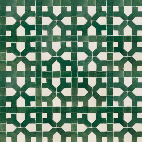 Nejarine 1-10 mosaic field tile - moroccan mosaic tile Islamic Texture, Zellige Mosaic, Kitchen Tile Mosaic, Green Mosaic Tile, Green Mosaic Tiles, Cement Bathroom, Interlocking Pattern, Tiles For Home, Tile Moroccan