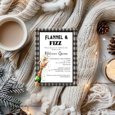 Flannel & fizz winter Black & White bridal shower Invitation | Zazzle White Bridal Shower, Bridal Shower Party, White Bridal, Bridal Shower Invitation, Bride To Be, Shower Party, Bridal Shower Invitations, Shower Invitation, Shower Invitations