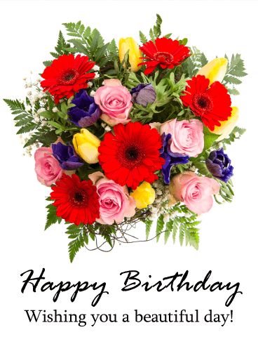 Happy Birthday Flower Cards | Birthday & Greeting Cards by Davia - Free eCards - Page 2 of 6 Flower Bookey, Birthday Card Pictures, Happy Birthday Bouquet, Happy Birthday Flowers Wishes, Spring Flower Bouquet, Birthday Flowers Bouquet, Birthday Wishes Flowers, Birthday Reminder, Online Flower Delivery