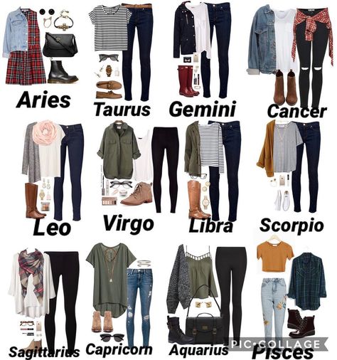 ッZødiac.aesthetics_ッ on Instagram: “The signs hipster outfits💕 Comment if you liked yours and you sign! - - - #zodiac #horoscope #sign #outfit #pisces #aquarius #capricorn…” Outfits Zodiac Signs, Hairstyles Zodiac Signs, Zodiac Signs Outfits Style Inspiration, Zodiac Signs Outfits, Zodiac Clothes, Funny Zodiac, Zodiac Sign Fashion, Zodiac Signs Scorpio, Mode Grunge