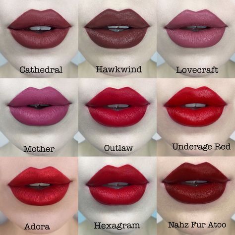 Kvd Lipstick Swatch, Kvd Lipstick, Kat Von D Lipstick, Brown Lips, Liquid Lipstick Swatches, Kat Von D Makeup, Eyelash Tools, Pinterest Makeup, Creme Lipstick