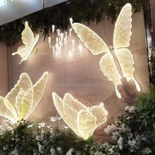 Wholesale LED giant lighting butterfly for stage background Wedding party Floral Set decoration store display Green Butterfly Decorations, Butterflies Wedding Theme, Light Up Butterfly Wings, Jordan Decor, Backdrop Butterfly, Frog Wedding, Butterfly Wedding Decorations, Butterfly Wedding Theme, Butterfly Garden Party