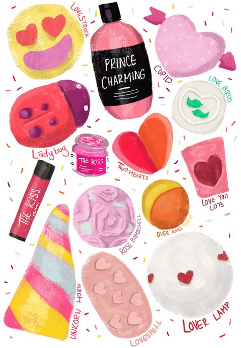 Lush Cosmetics Illustrations Cosmetics Illustration, Cupid Love, Lush Products, Lush Cosmetics, Valentines Wallpaper, Marker Drawing, Bath Bomb, Love Birds, Cute Drawings