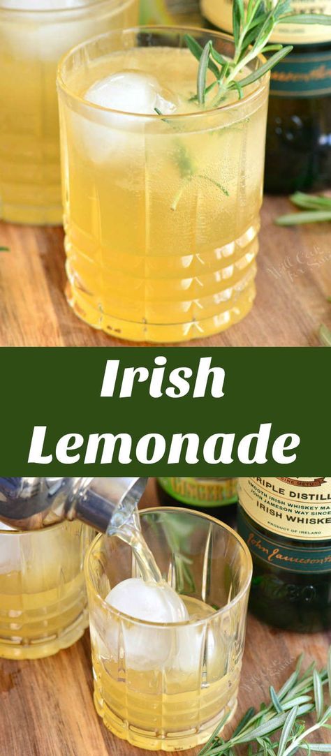 Irish Lemonade, Lemonade Cocktails, Irish Cocktails, Ginger Beer Cocktail, Easy Mixed Drinks, Irish Drinks, Apple Martini, Lemonade Cocktail, Whiskey Cocktail