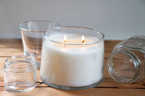 Creative ideas to reuse old candle jars, including tips to remove the wax in one piece and suggestions for gift-giving, food storage, and more. Homemade Balm, Old Candle Jars, Empty Candle Jars, Empty Candle, Holiday Fragrance, Egg Cartons, Old Candles, Diy Perfume, Egg Carton Crafts