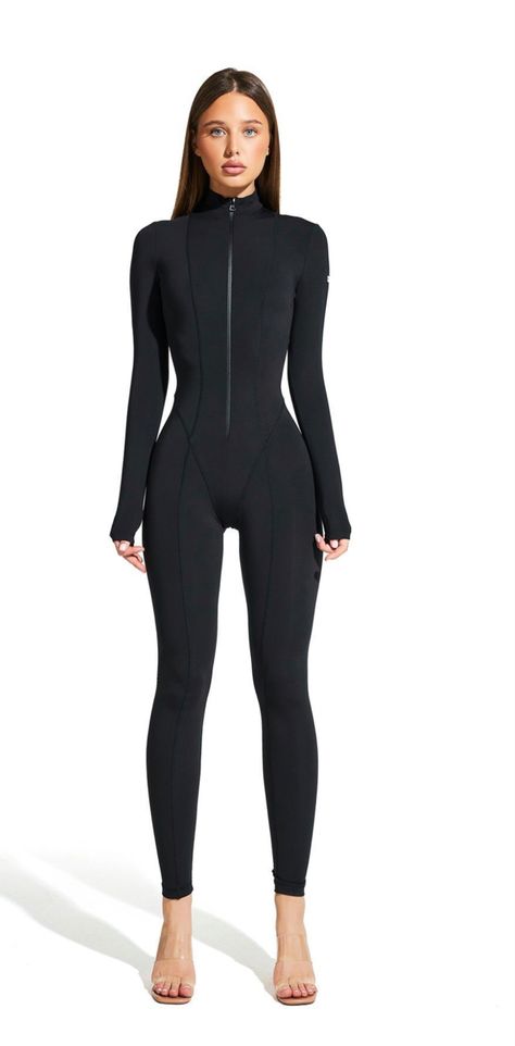 Full Body Leotard, Zip Up Romper, Catsuit Outfit, Workout Bodysuit, Workout Jumpsuit, Catsuit Bodysuit, Evening Jumpsuit, Fitness Wear Outfits, Long Sleeve Workout