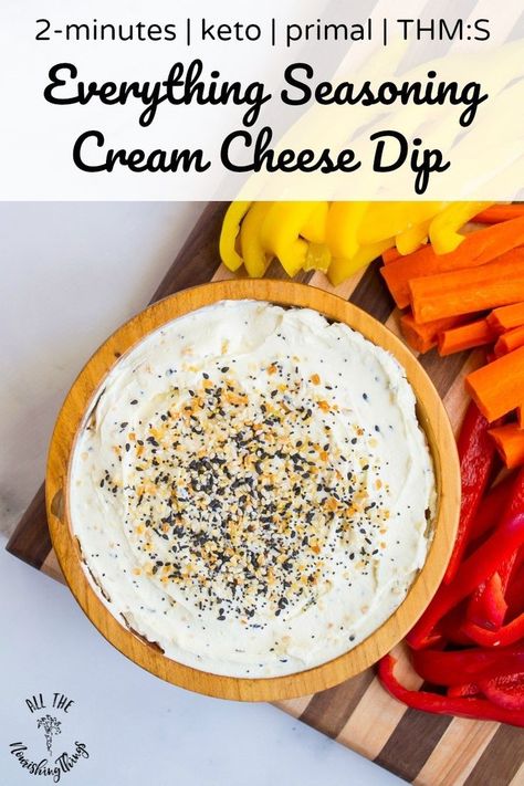 2-Minute Everything Seasoning Cream Cheese Dip (keto, primal, THM:S) #allthenourishingthings #keto #appetizer #holidayrecipes #primal #creamcheese