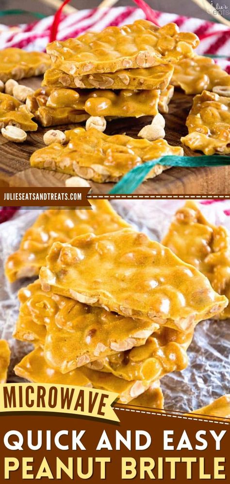 Microwave Peanut Brittle Recipe, homemade candy, desserts Easy Peanut Brittle Recipe, Homemade Peanut Brittle, Microwave Peanut Brittle, Peanut Brittle Recipe, I Lost 100 Pounds, Easy Candy Recipes, Brittle Recipes, Easy Christmas Treats, Christmas Desserts Easy