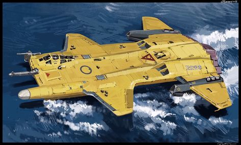 ArtStation - Future flying boat, E wo kaku Peter Fighter Design, Fighter Art, Sci Fi Spaceships, Starship Design, Sci Fi Ships, Flying Boat, Spaceship Art, Spaceship Concept, Spaceship Design