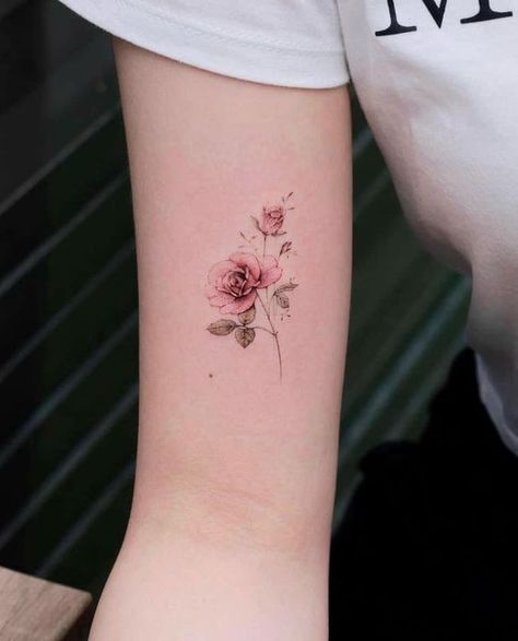 Rate This Tattoo ideas From ⭐1~10. SAVE & FOLLOW i will update everyweek. 90 Tattoo, Pink Rose Tattoo, Yellow Rose Tattoo, Maine Tattoo, Wild Rose Tattoo, Rose Tat, Yellow Rose Tattoos, Pink Rose Tattoos, Floral Tattoo Sleeve