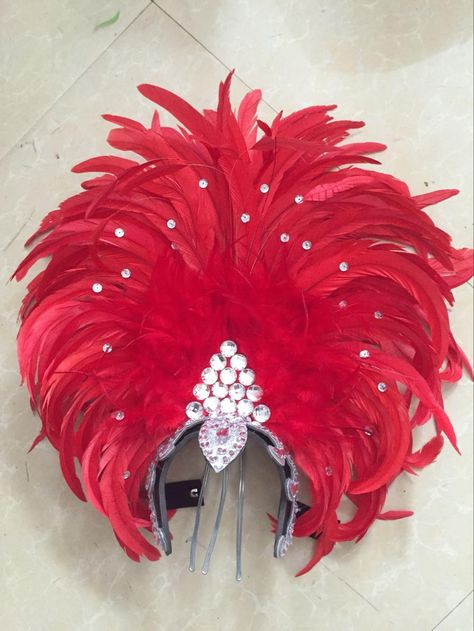 Carnival Headdress, Red Hat Society, Rave Bra, Wedding Tiara, Masquerade Ball, Red Hats, Dance Outfits, Headdress, Dance Costumes