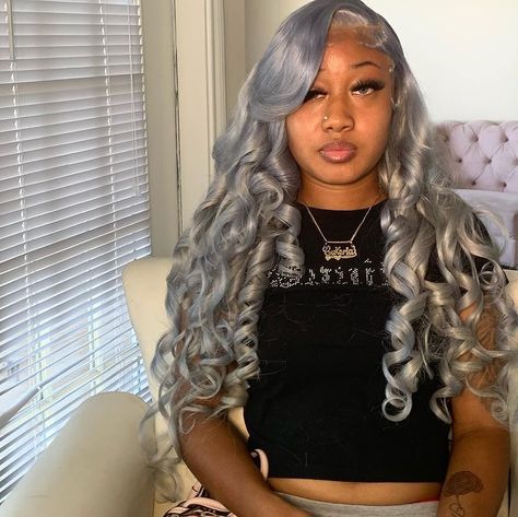 Storm Grey Lace Front Wig, Sliver Gray Lace Wig, Silver Hair Frontal, Silver Deep Wave Wig, Dark Grey Wigs For Black Women, Icy Grey Wigs For Black Women, Grey Hair Frontal, Grey Side Part Wig, Gray Wig Install