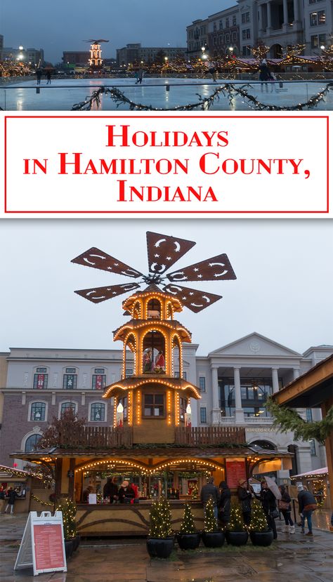 If you are looking for the perfect holiday destination in the Midwest— you'll enjoy visiting Hamilton County. Carmel, Indiana is the perfect destination! #Indiana #travel #holidays #Christmas #travelguide #USAtravel #midwest #Markets Carmel Indiana Christmas, Indiana Christmas, Indiana Vacation, Christmas Towns, Fishers Indiana, Indiana Girl, Christmas Getaways, Best Places To Vacation, Carmel Indiana