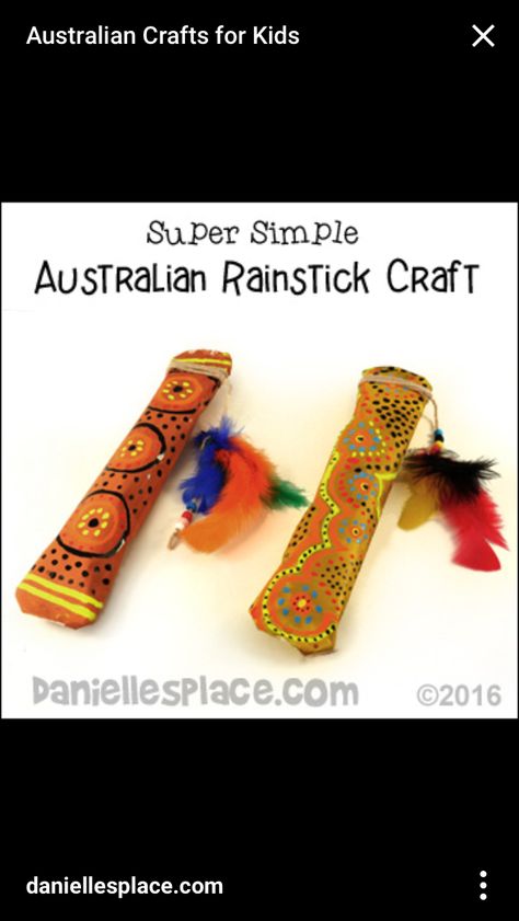 Rainstick Craft, Australian Crafts, Around The World Crafts For Kids, Aboriginal Art For Kids, Sticks Craft, Australia Crafts, Craft For Children, Aboriginal Education, Around The World Theme