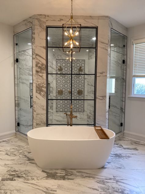 Private Walk In Shower Ideas, Master Farmhouse Bathroom Ideas, Neutral Walk In Shower Ideas, Luxury Master Bathrooms 2023, His And Her Sinks Master Baths, Luxury Bathroom Ideas Master Suite, Large Bathroom Remodel, Modern Bathroom Designs, Tattoo Modern