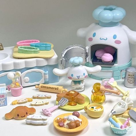 cinnamoroll toy kitchen Cinnamoroll Toy, Dream Accessories, Pusheen Cute, Toys Design, Hello Kitty Toys, Small Food, Cute School Stationary, Cat Birthday Party, Hello Kitty Characters