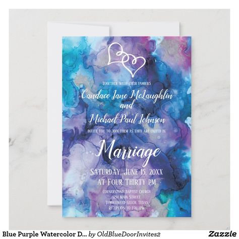 Purple Teal Wedding Invitations, Purple And Turquoise Wedding Invitations, Mermaid Wedding Color Scheme, Wedding Blue And Purple Theme, Blue Purple And Silver Wedding, Blue And Purple Wedding Invitations, Royal Blue And Purple Wedding Theme, Royal Blue And Purple Wedding, Blue And Purple Wedding Theme