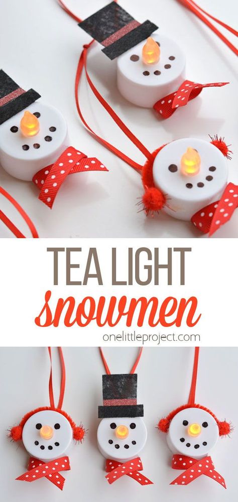 Easy Diy Christmas Crafts, Tea Light Snowman, Crafts To Try, Diy Christmas Crafts, Homemade Holiday, Snowman Ornament, Navidad Diy, Snowman Crafts, Easy Christmas Diy