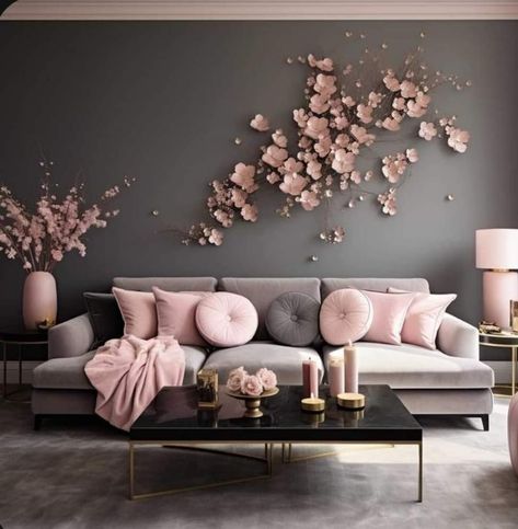 Grey And Pink Living Room, Blush Pink Living Room, Pink And Grey Room, Sofa Arrangement, Pink Living Room Decor, Gold Living Room, Casas The Sims 4, Pink Living Room, Corner Sofa Set